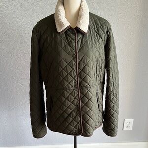 Lauren by Ralph Lauren Women's Quilted Olive Jacket - Size XL